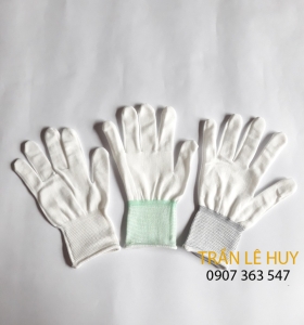 găng tay sợi Polyester không phủ màu trắng (Size S-M-L)