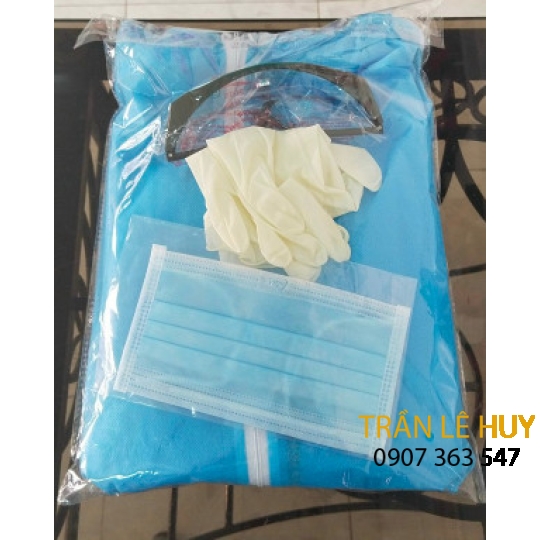 Bộ áo quần liền thân vải không dệt