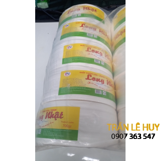 Giấy vệ sinh cuộn lớn Long Nhật 700g-900g
