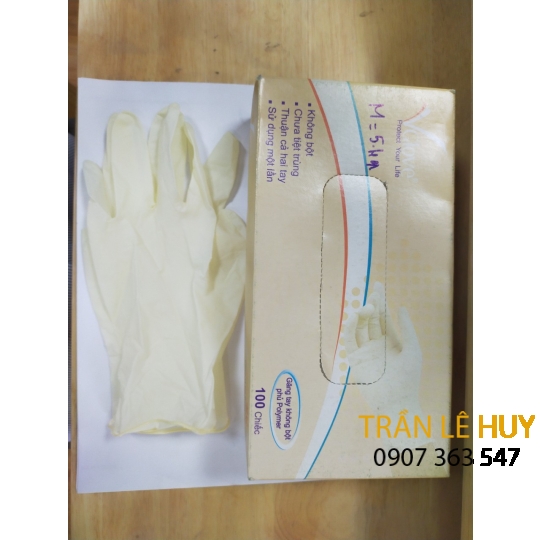 Găng tay y tế Latex không bột Vglove phủ Polymer