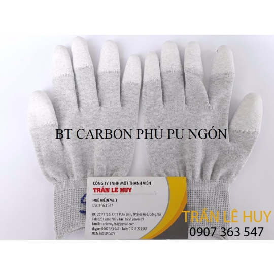 Găng tay sợi Carbon phủ PU đầu ngón