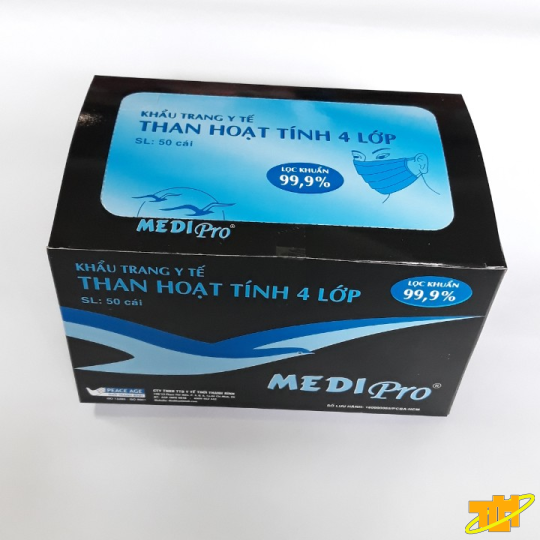 Khẩu trang y tế than hoạt tính 4 lớp Medipro