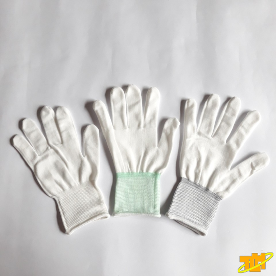 găng tay sợi Polyester không phủ màu trắng (Size S-M-L)